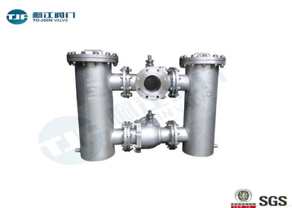 Fabricated Offset Stainless Steel Duplex Type Strainer With Flange PN 16 Bar