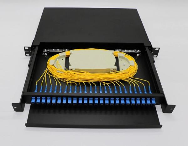 12 To 96 Core 1U Fiber Optic Rack Mount Type Fiber Optic FTTH Optical Fiber Patch Panel