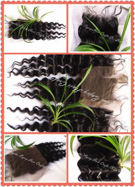 100% Brazilian human remy hair 4''x4'' lace top  closure body wave natural color