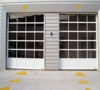 Saupoudrez les portes en aluminium à pleine vue de garage de porte sectionnelle en aluminium transparente aérienne en aluminium enduite de porte