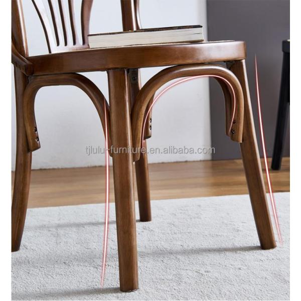 Silla de comedor de madera maciza apilada de diseño nórdico