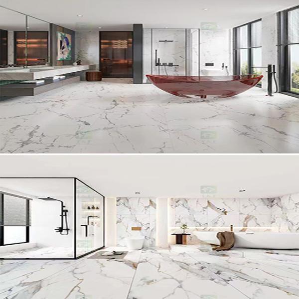Telhas rústicas da porcelana de pedra luxuosa do olhar de 600x1200 Matt Glazed Porcelain Tiles Marble