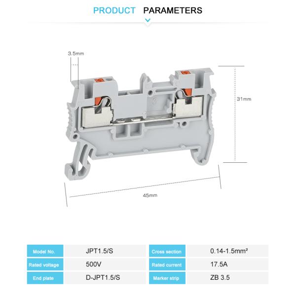 Блок рельса NS35 Din нейлона PA66 терминальный