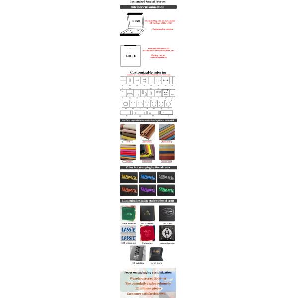 11*11*6cm Leather Jewelry Box Hanhong Square Necklace Ring Box with Metal Blue Luxury