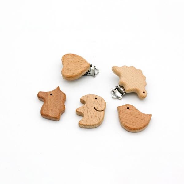 wooden Round Shaped  baby pacifier clips