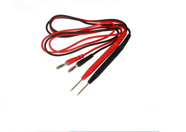 Black Red Flat Probe Automotive Wiring Accessories , Test Lead Set 28'' Banana Plug
