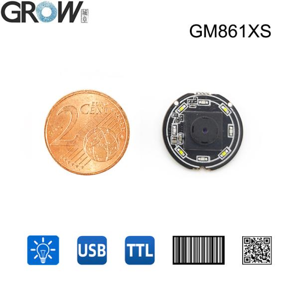 GROW GM861XS Маленький модуль считывателя штрих-кодов 1D/2D QR-кодов Интерфейс UART/USB Белый и зеленый светодиод