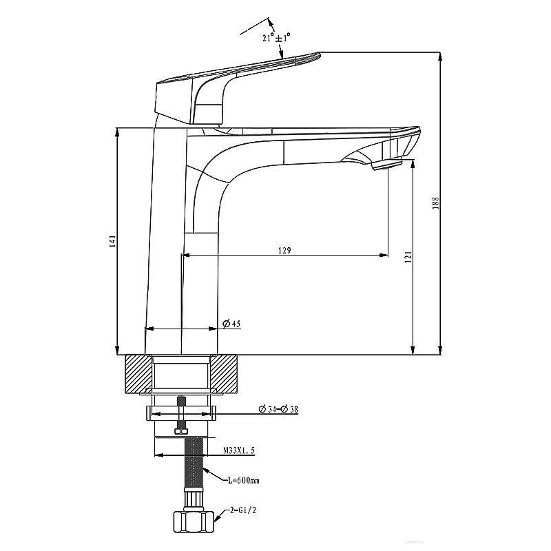 Faucet таза мытья 171.5mm украшает установленные латунные Faucets выстукивает туалет