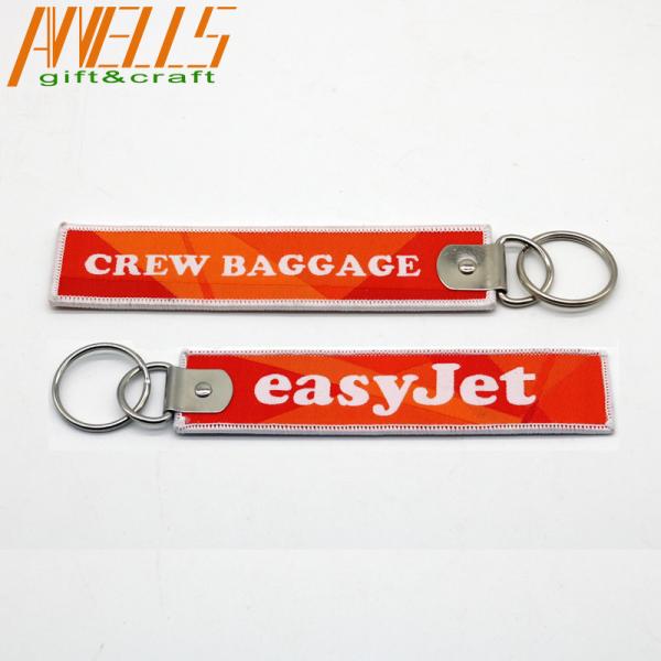 Pilot Aviation Airplane Logo Woven Keyring Aircraft Merrowed Border