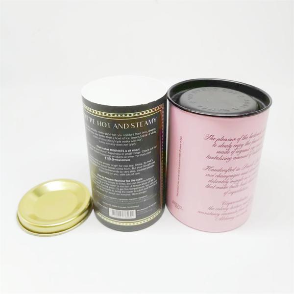 Caixa fria branca do empacotamento de alimento do gelado do tubo do papel do cartão do cilindro composto com tampa do metal