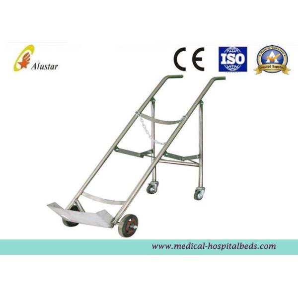 Medicine Equipment Stainless Steel Double Feet Trolley For Oxygen Bottle (ALS-A07)