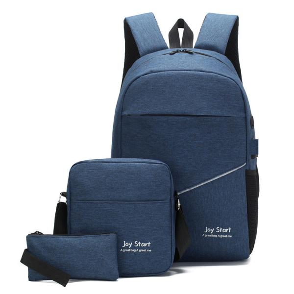 Sympathie sac à dos 3 pièces Homme sac à dos portable Anti-vol Chargement USB Logo personnalisé