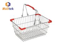 Cestas de compras de metal cromado 28L para lojas de retalho