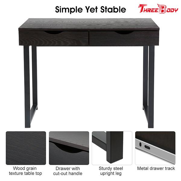 Black Modern Office Table Writing Desk With Drawers Study Home Office Furniture