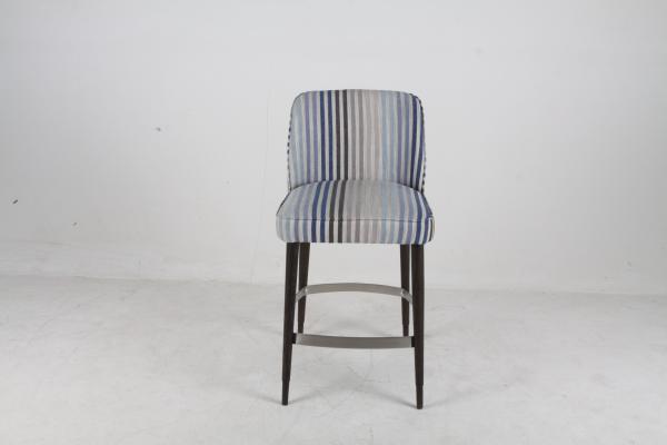 Colorful Upholstered High Back barstool chair with Metal Stainless Steel Solid Wood