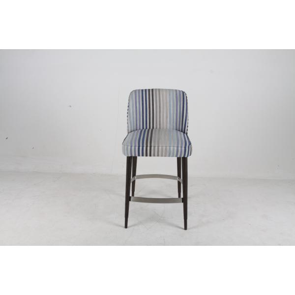 Colorful Upholstered High Back barstool chair with Metal Stainless Steel Solid Wood
