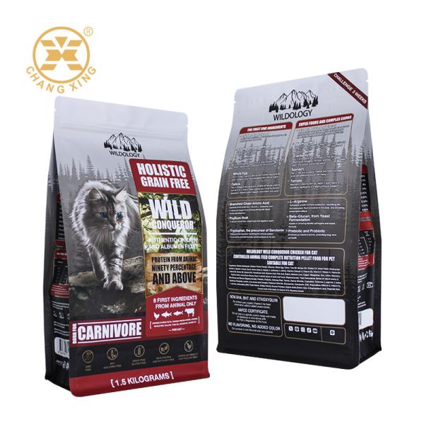 5 kg 10 kg 15 kg 20 kg Sac en plastique à fermeture à glissière pour chien, chat et animal de compagnie Sac d'emballage alimentaire debout Sac à fond plat Pour l'alimentation des animaux de compagnie