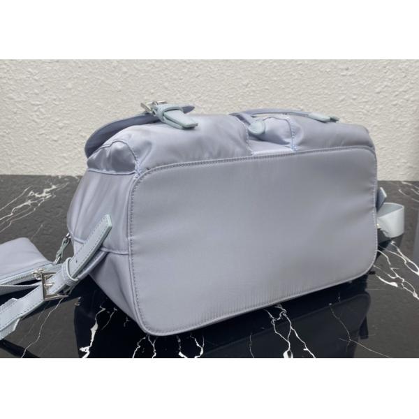 Detachable Small Blue 30cm Womens Nylon Backpack Triangle Logo