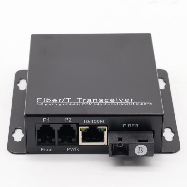 2 Port Telephone 1 Port Fast Ethernet Fiber Converter PCM Voice 100Mbps Over Fiber