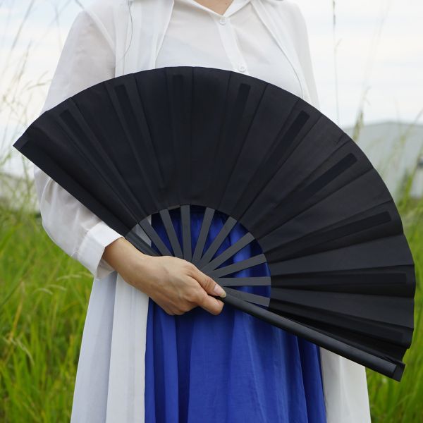 Wholesale Price Large Rave Fan Custom Fan Bamboo Dance Hand Fan for Cosplay/Photoshoot/Promotional Events