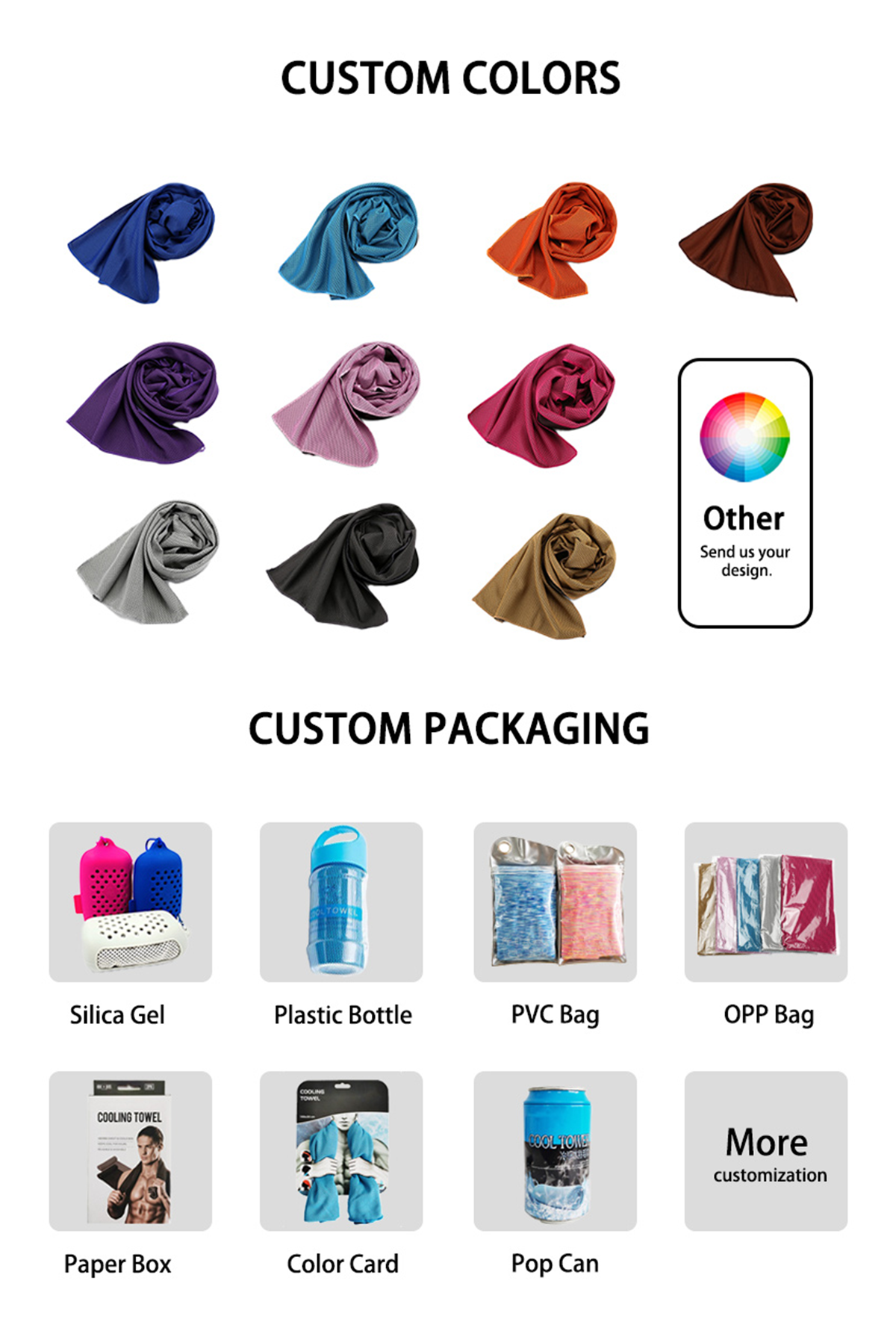 SGS Quick Dry Microfiber Keep Cool Towel For Hot Weather Custom Logo Multicolor