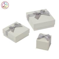 Personalized Jewelry Paper Gift Box For Ring Ear Stud White Pearl Color