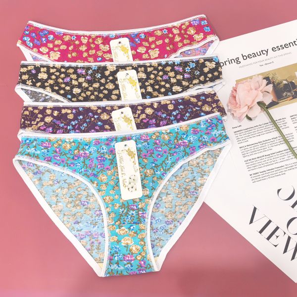 Cotton Underwear Ladies Small XL-2XL Mixed Color Mixed Code 12 Pack Best Selling Printed Ladies Underwear