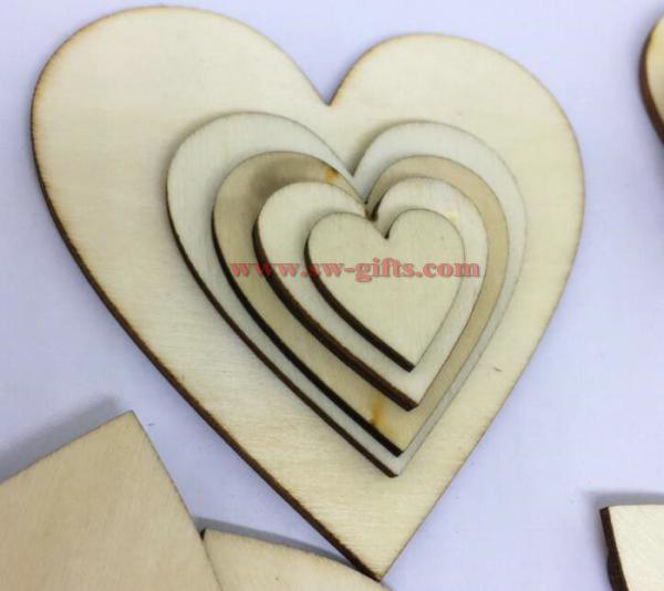 Wooden Heart Kids Birthday Party Supplies Diy Scrapbook Craft Wedding Decoration Valentine'S Day