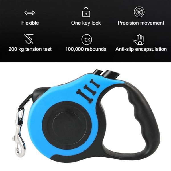 Heavy Duty Retractable Dog Lead Leash Adjustable Extendable Flexi Design 5m Length OEM/ODM