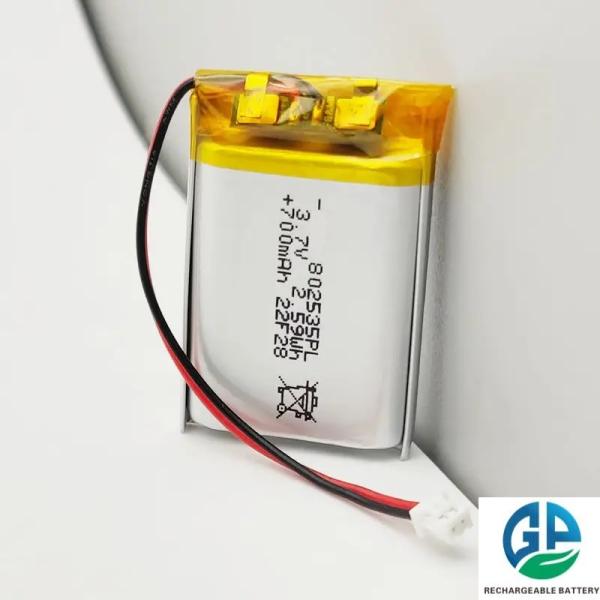 3.7v 700mah 802535 Lithium Polymer Lipo Battery Pack OEM ODM