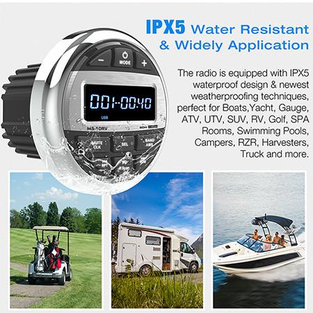 Marine Digital Media Receiver , Bluetooth Boat Radio Stereo System For RV Golf Yacht