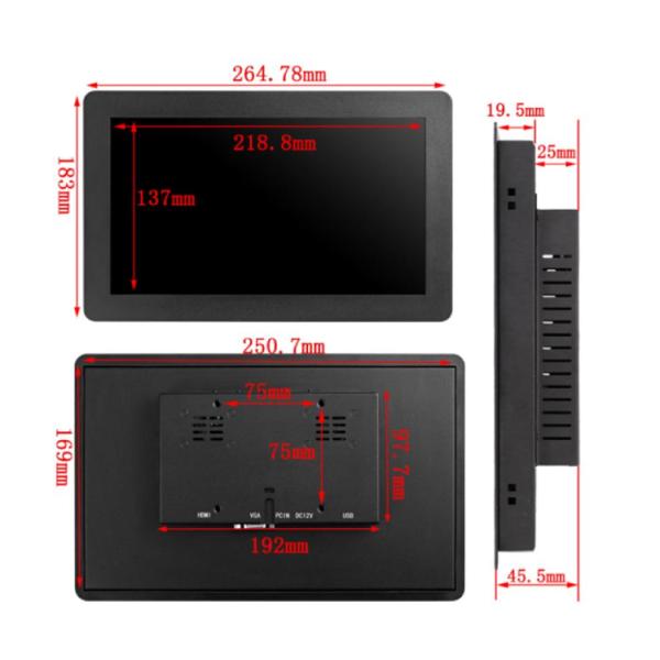 Промышленный монитор Polcd сенсорного экрана LCD входного сигнала Hmi 10,1 дюйма делает водостойким врезанный