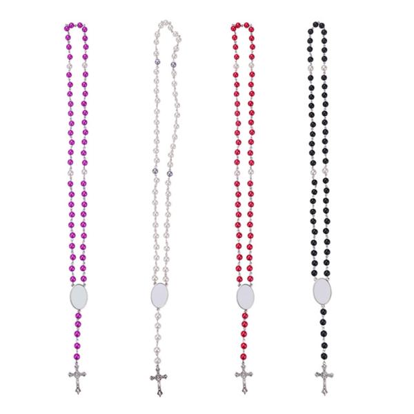 DIY Photo Insert Sublimation Rosary Beads Necklace Custom Rosary Necklace