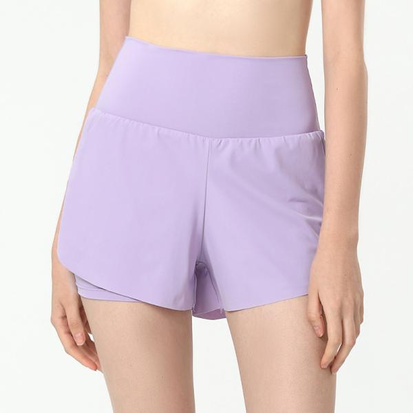 Фабрика OEM Производитель Пользовательский логотип Высокая талия Эластичная талия Быстросохнущая фитнес-шорты с защитой от опустошения