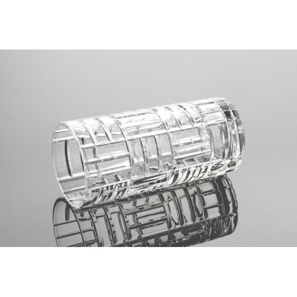 Plaid Glass Drinking Cups 340ml Lead Free 12 Ounce Crystal Tall Highball Glasses