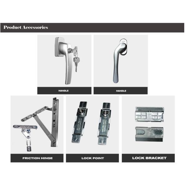 Silver Anodized Frame Aluminum Awning Windows Horizontal Tilt And Swing