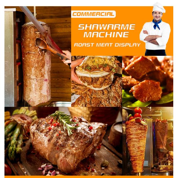 Автоматический вращающийся газовый тип LPG/NG Doner Kebab Machine Chicken Shawarma Grill Machine