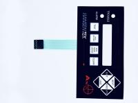 Panel de interruptor de membrana con botones táctiles rasados con conector femenino nicomático