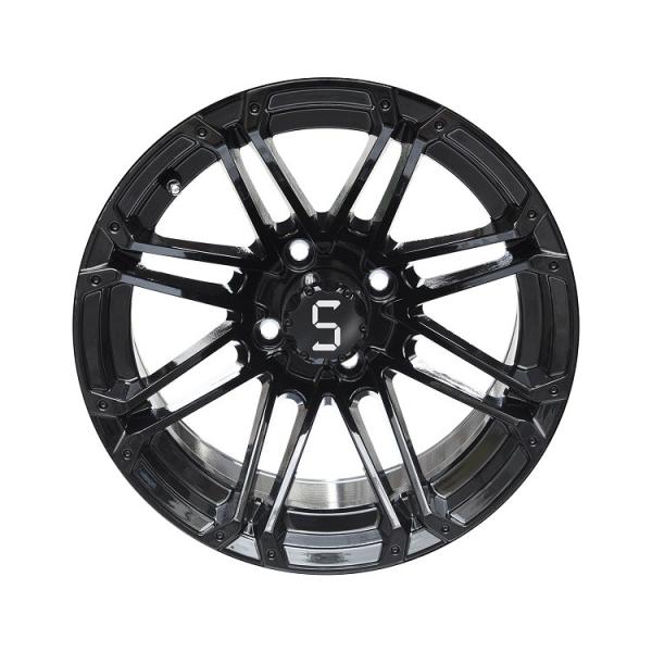 4x4 Bolt Pattern Golf Cart Alloy Wheels ET-25 Machined Glossy Black Bronze