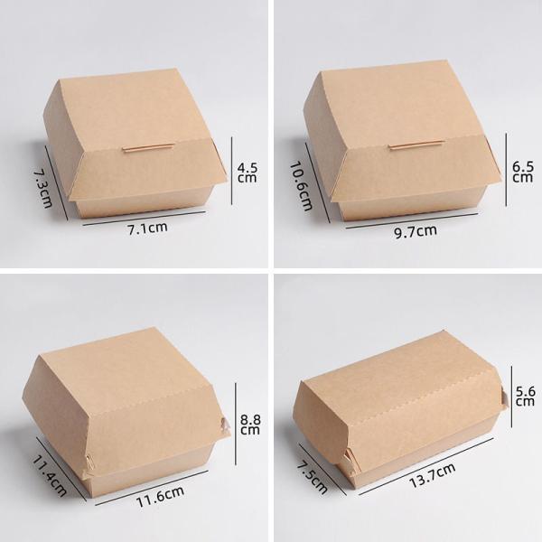 Customized printing disposable fast food burger box corrugated paper burger box packaging