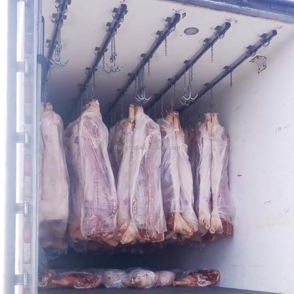 Carga útil máxima 40ft 2 eixos FRP revestido PUR Semi-remolque transportador de fumo térmico para frutas frescas e carne congelada