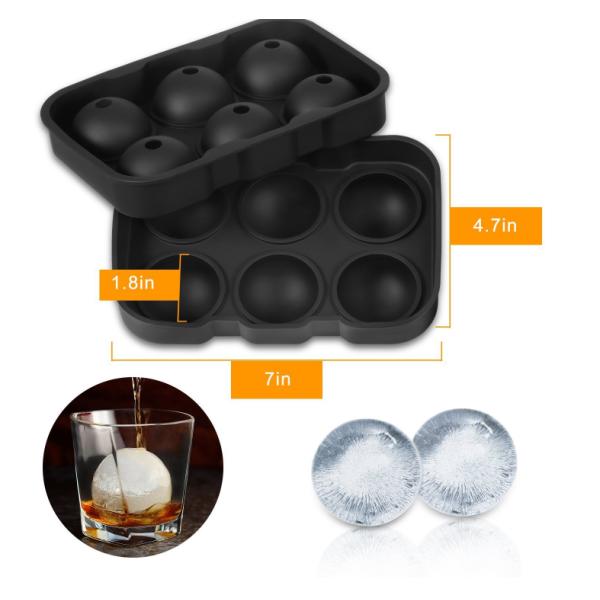 Effortlessly Make Whiskey Round Balls with Reusable Silicone Ice Cube Tray
