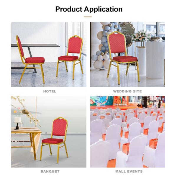 Contemporary Stackable Gold Metal Banquet Chair For Hotel Events Party
