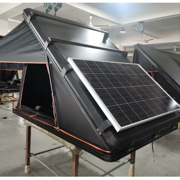 4-Person Aluminum Triangle Clamshell Hard Shell Sleeping Roof Box Outdoor Camping Rooftop Car Tent Ladder for 4x4 Offroad