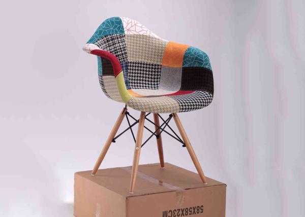 Solid Wood Legs Patchwork Dining Chair Modern Furniture No Folded