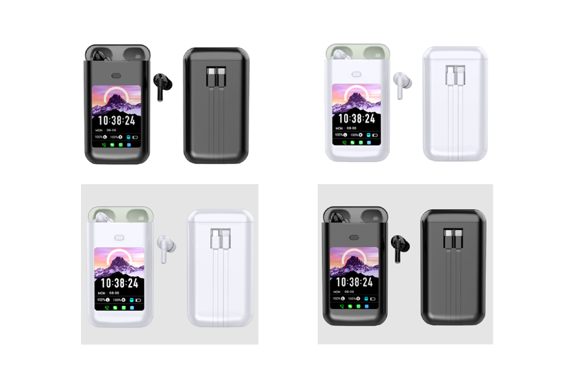 Smart TWS Earbuds with 5000mAh Charging Case,Bluetooth 5.4,ENC Noise Cancellation, Multi-App Message Alerts (WeChat/WhatsApp/FB)