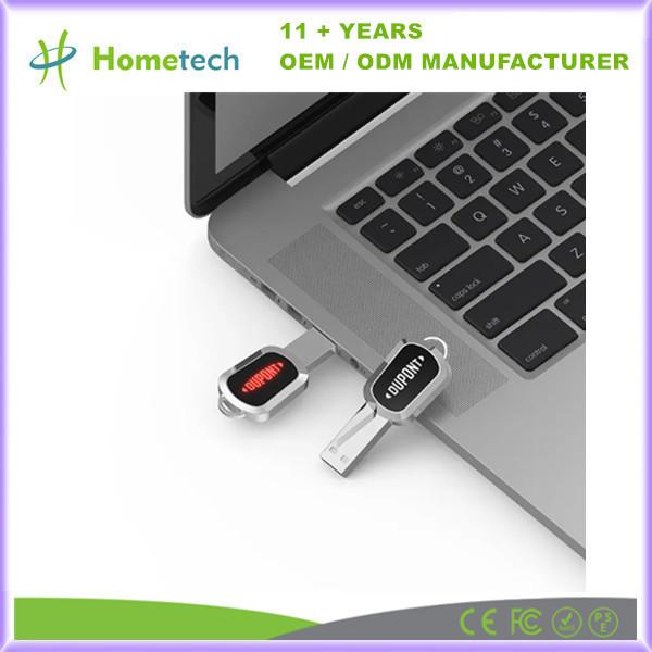 LED Light Rugged Silver Metal USB 3.0 Flash Drive for Data Storage -40-85C A Grade Chip