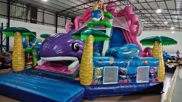 Inflatable Fun City Inflatable Marine Animal Park Pvc Inflatable Bouncer And Slide For Kids