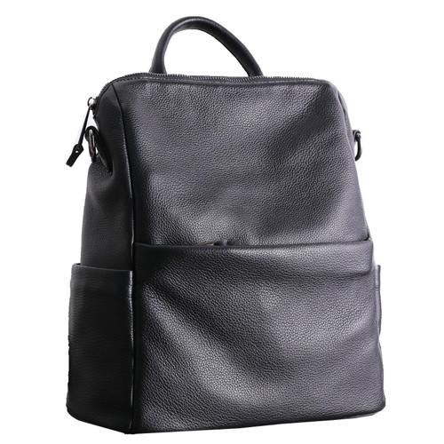 OEM Black Genuine Leather Backpack 30cm 32cm Small Soft Leather Backpack