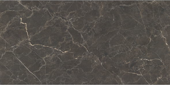 Kitchen With Dark Brown Color Floor Tiles / 30*60 Inches Polished Glazed Tiles